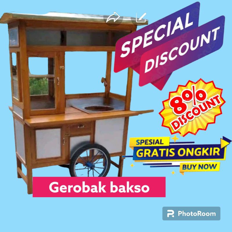 gerobak bakso free ongkir