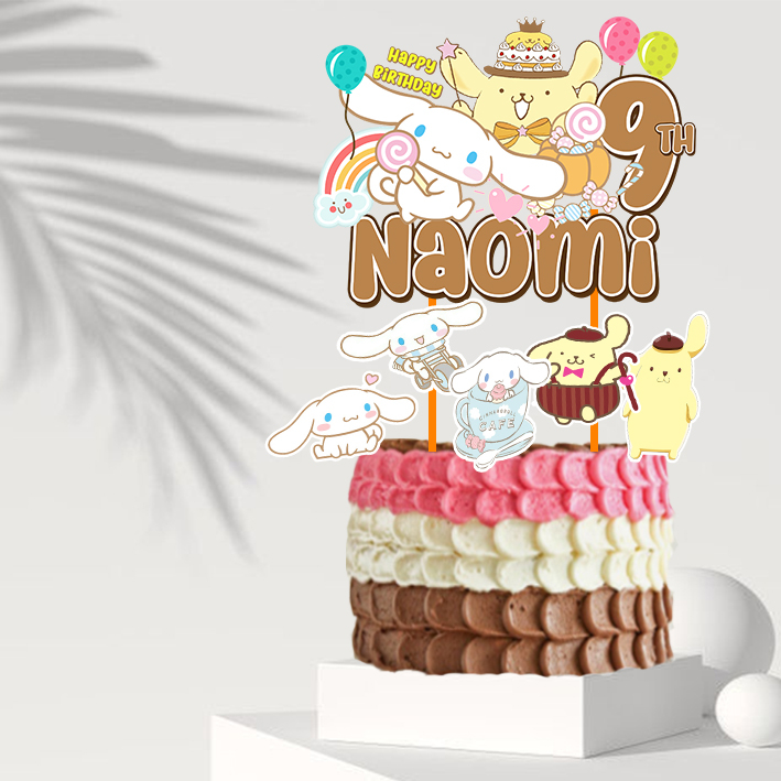 Cinnamoroll X Pompompurin Topper Cake Birthday / Hiasan Kue Ulang Tahun