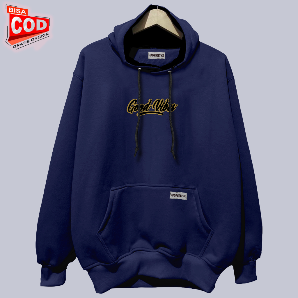 Suiter pria distro original bandung sablon good vibes hoodie wanita korean style 2022 Jaket pria dis