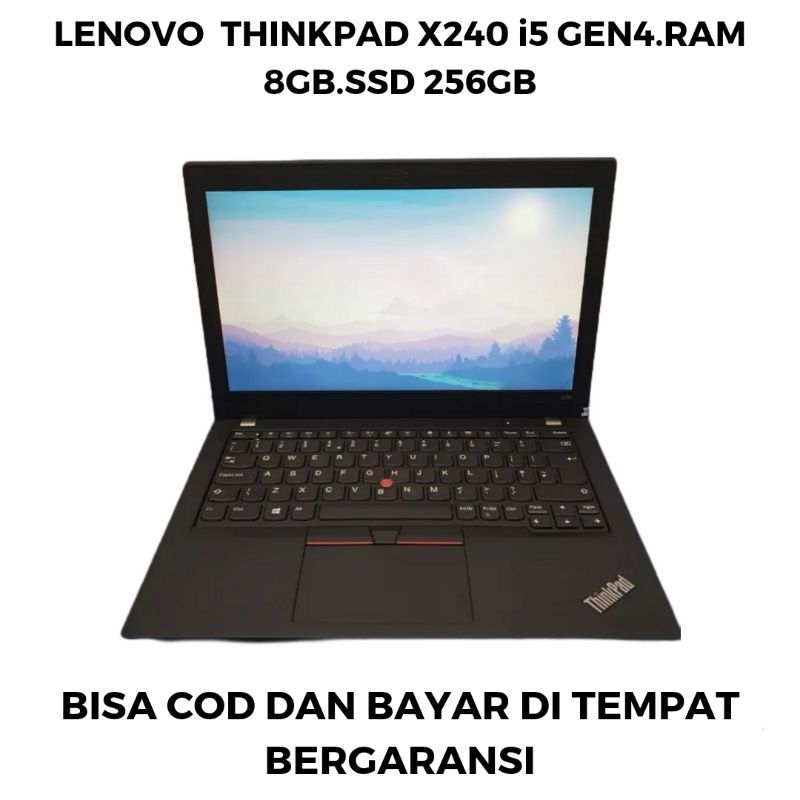 Laptop Lenovo Thinkpad X240 i5 Gen4.RAM 8GB.SSD 256GB.Bergaransi.Murah.Bisa Cod.