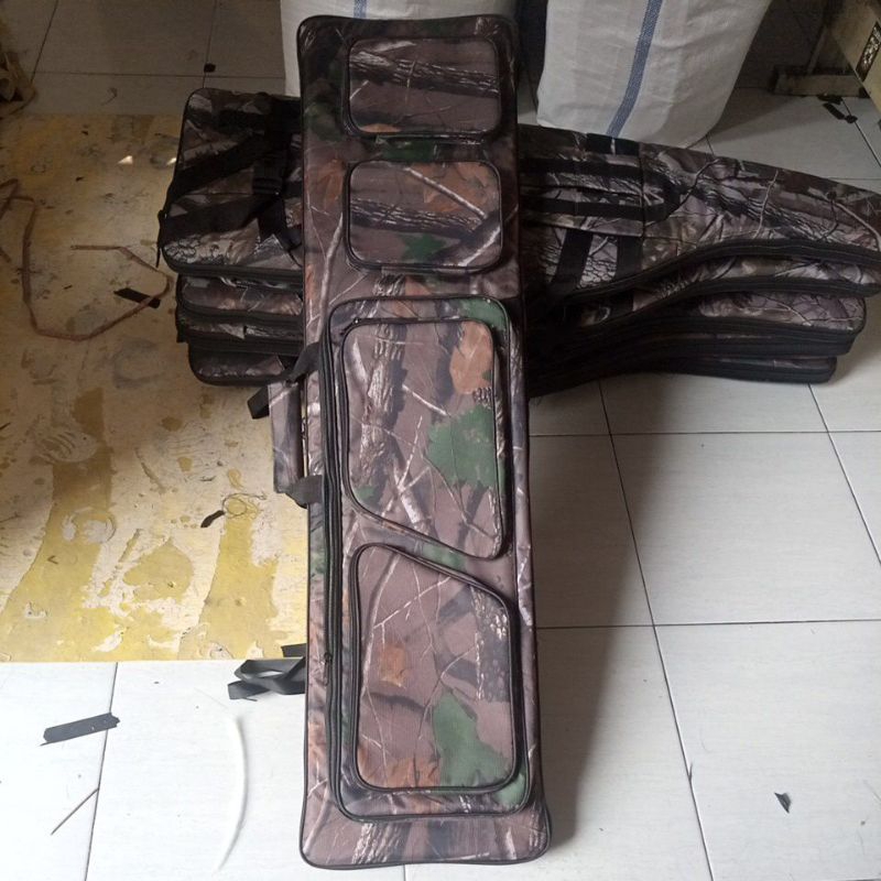 tas kotak 120 cm tas senapan kotak 120 camo hitam saku pompa
