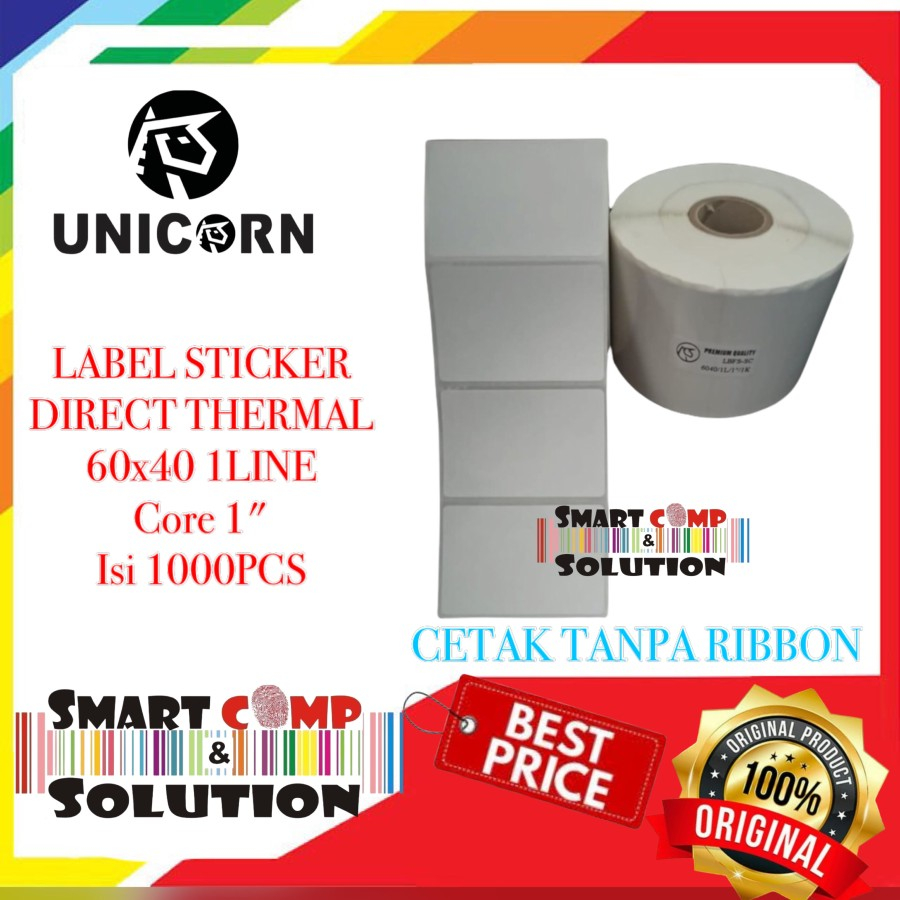 

60mmx40mm 1Line 1000pcs Gap Core1",Semi coated,barcode Label Sticker