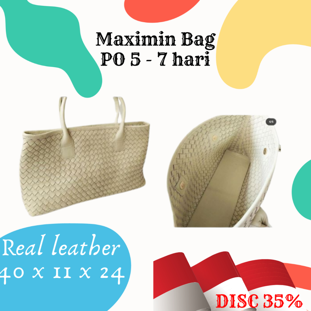 Numacco bali Maximin Creamy bag 100% Real Goat skin lamb skin available