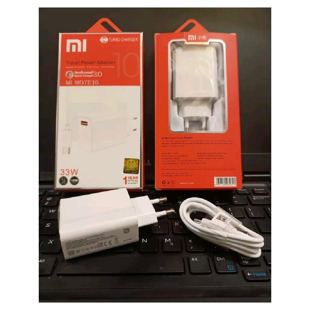 BEST ACC - TRAVEL CHARGER XIAOMI 33W TURBO CHARGER REDMI NOTE 10 REDMI NOTE 10 NOTE 10S TYPE C USB