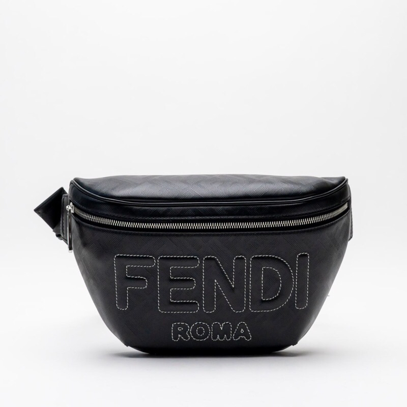 TAS BELT BAG BRANDED PRIA ORIGINAL - Fendi Roma Logo Stitching Belt Bag