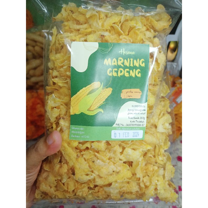 

Marning Jagung Gepeng Renyah Enak Gurih - Camilan Emping Jagung 50g