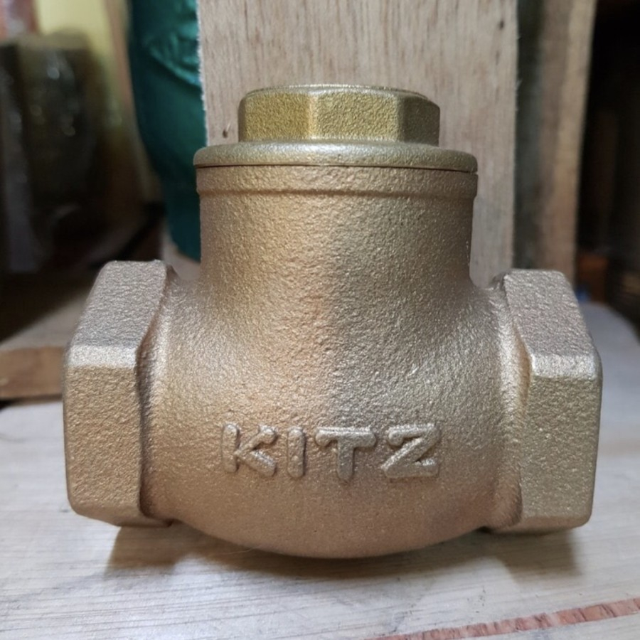 11/4" Check valve kitz 1-1/4 inch - Klep Tabok 1.25 kuningan / brass