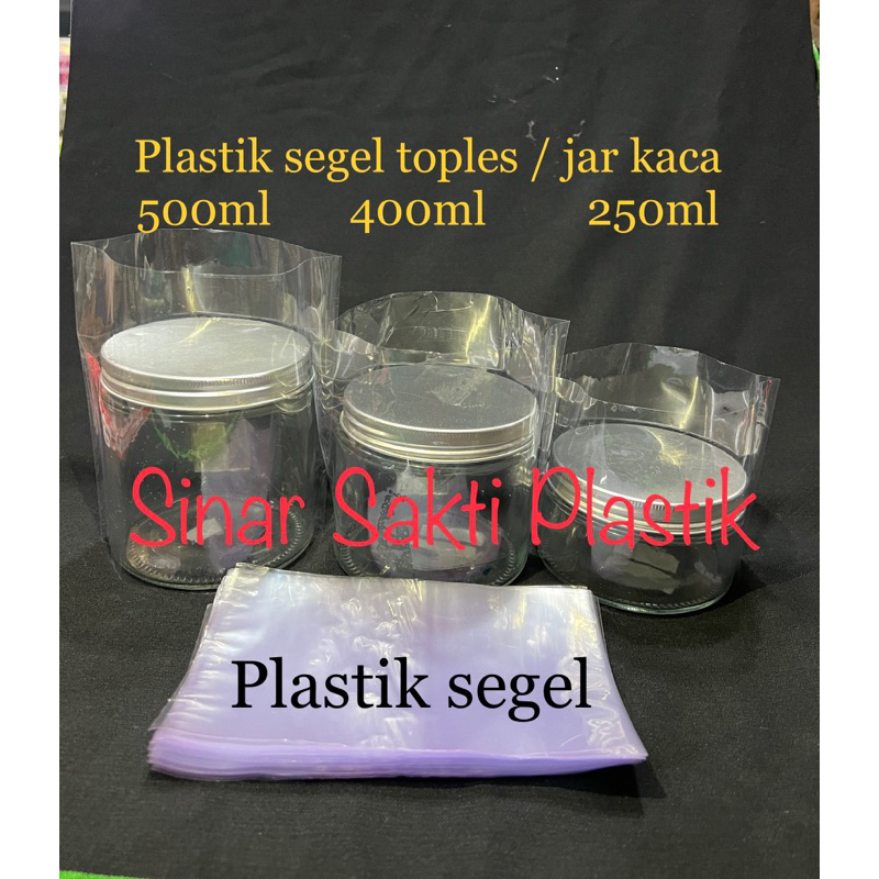 isi 50pcs plastik segel botol jar kaca 250ml 400ml 500ml plastik segel jar (segel full botol dan seg