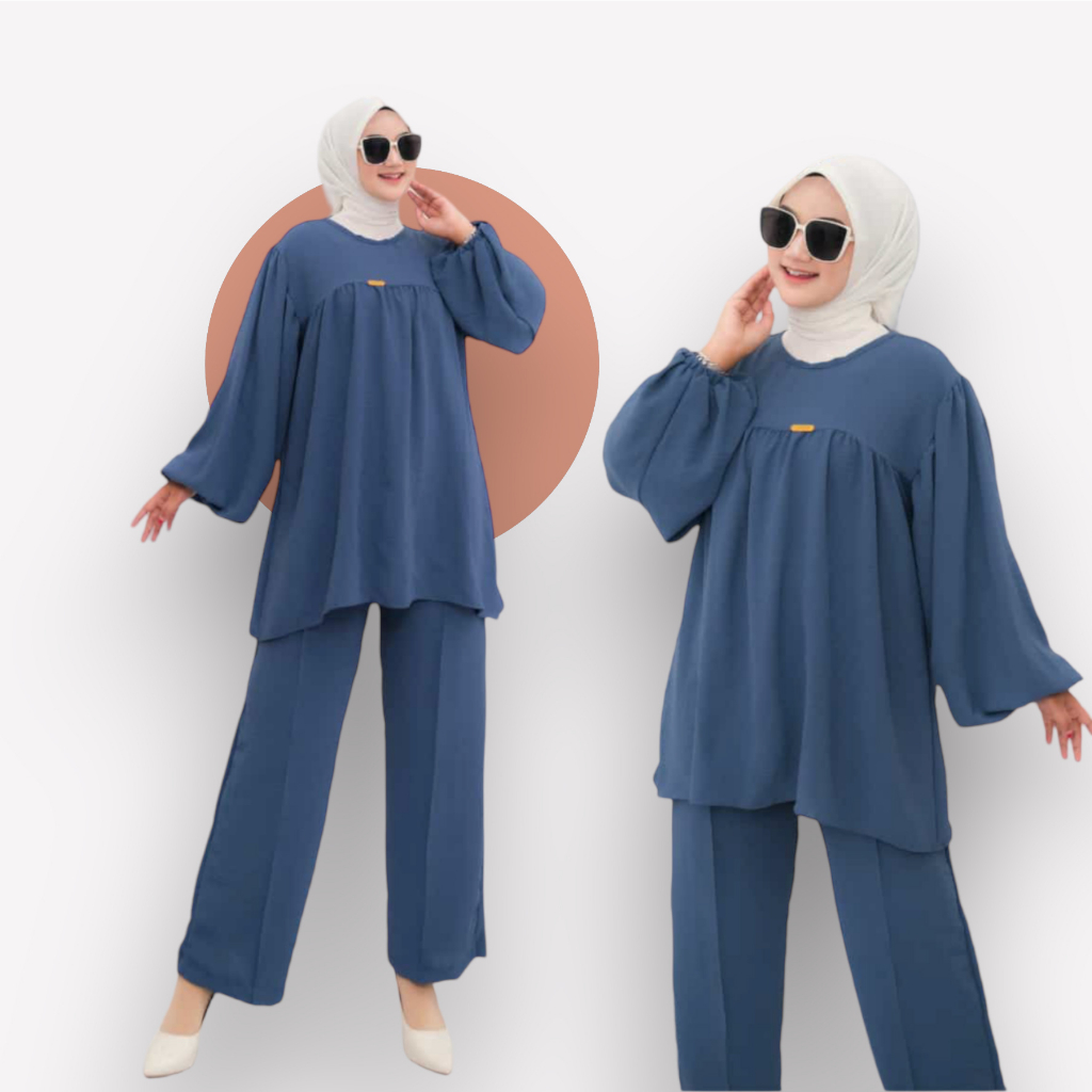 ONE SET RAYON CRINKLE AIRFLOW ORIGINAL PREMIUM // SETELAN KEMEJA CRINKLE AIRFLLO PREMIUM ONE SET KEK