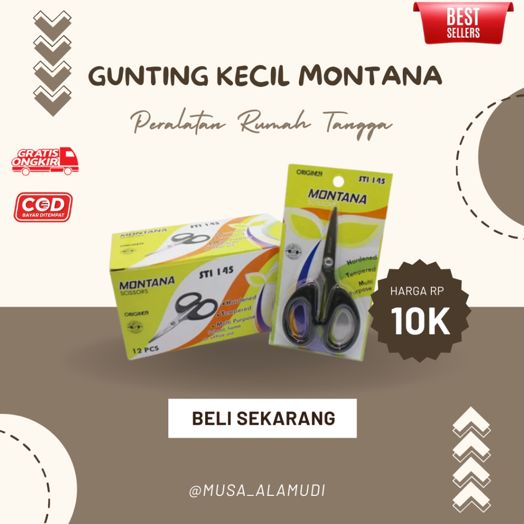 

Gunting Origami Montana STI 145 Original Kertas,Kain Dan Rambut