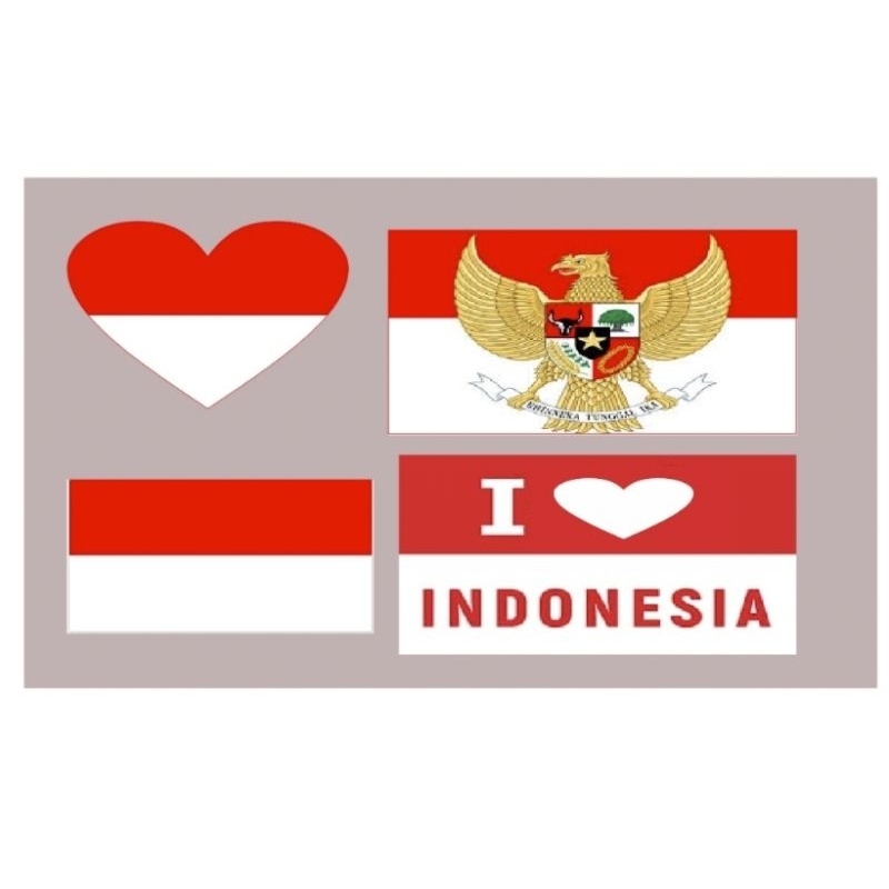 Stiker pipi Bendera Indonesia isi 12 lembar