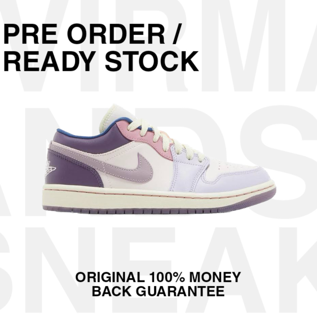 NIKE AIR JORDAN 1 LOW PASTEL PLUM [ WOMENS ] ORIGINAL 100% TERBARU BEST SELLER TERMURAH TERLARIS SEP