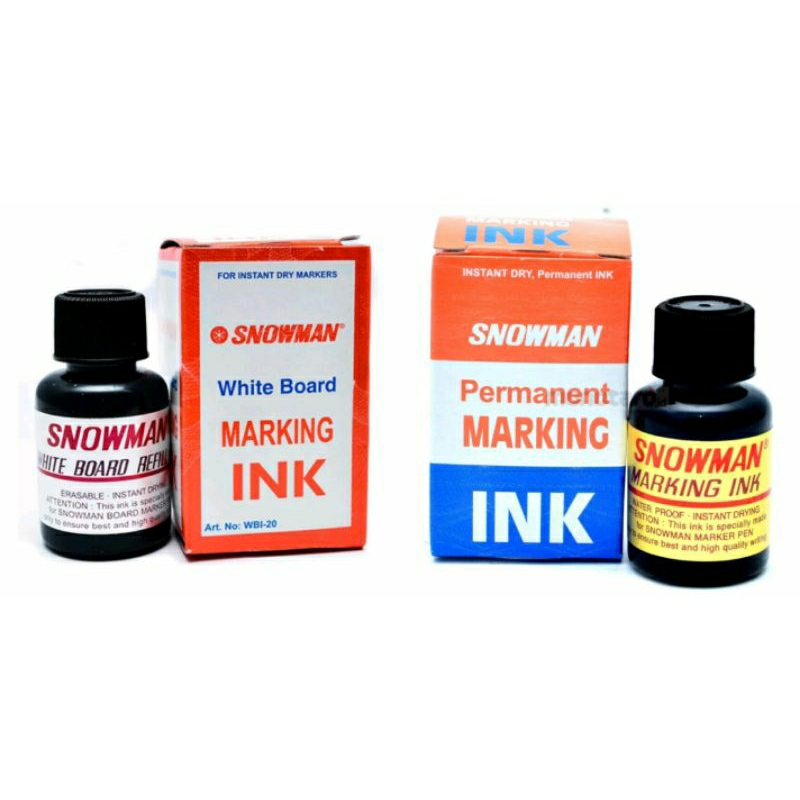 

ISI ULANG TINTA SNOWMAN WHITE BOARD MARKER/PERMANENT MARKER WARNA HITAM