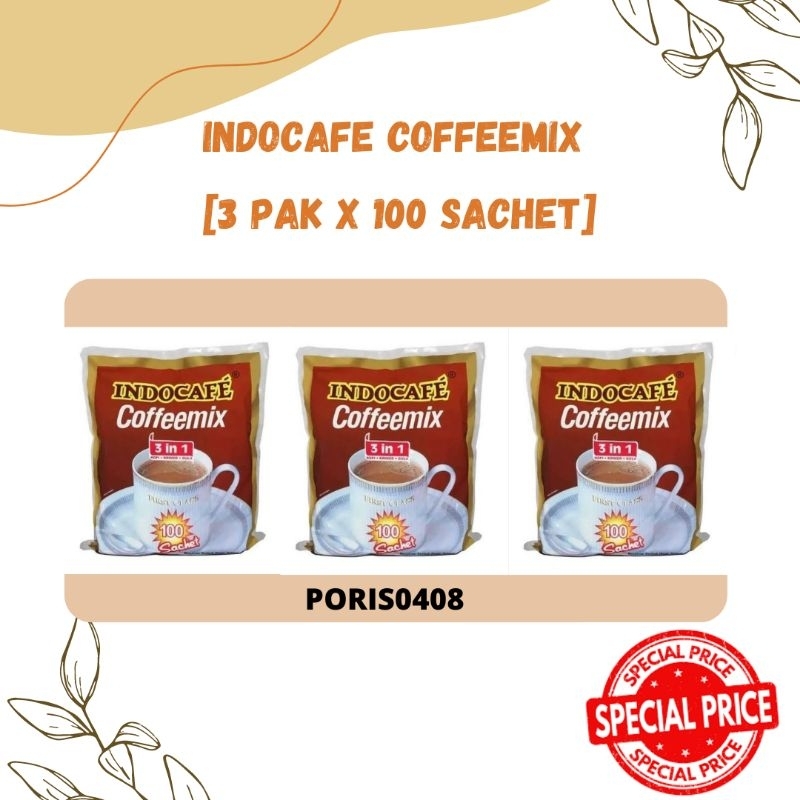 

[3 Pak x 100 Sachet] Kopi INDOCAFE COFFEEMIX 3in1