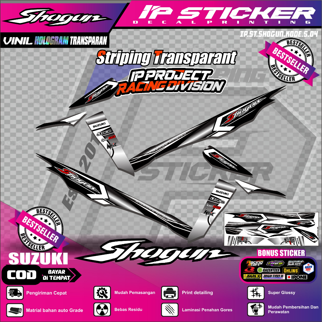 (cod) STIKER SRTIPING SHOGUN STIKER SRTIPING MOTOR SUZUKI SHOGUN KEREN STIKER LIST STIKER MOTOR DESA