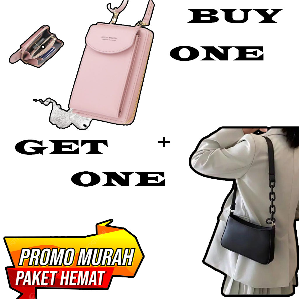 BELI 1 GRATIS 1 Tas Selempang wanita / Tas Bahu wanita / Tas Vintage / Kulit sintetik / Tas wanita t