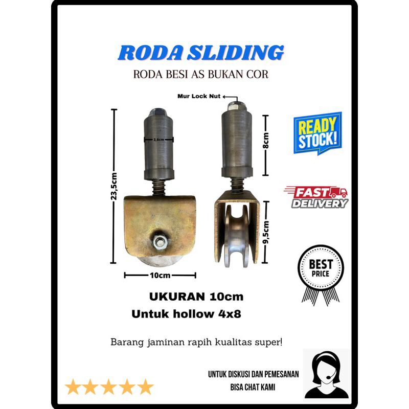 Roda pagar sliding/sleding 10cm roda super anti anjlok roda pintu besi pagar