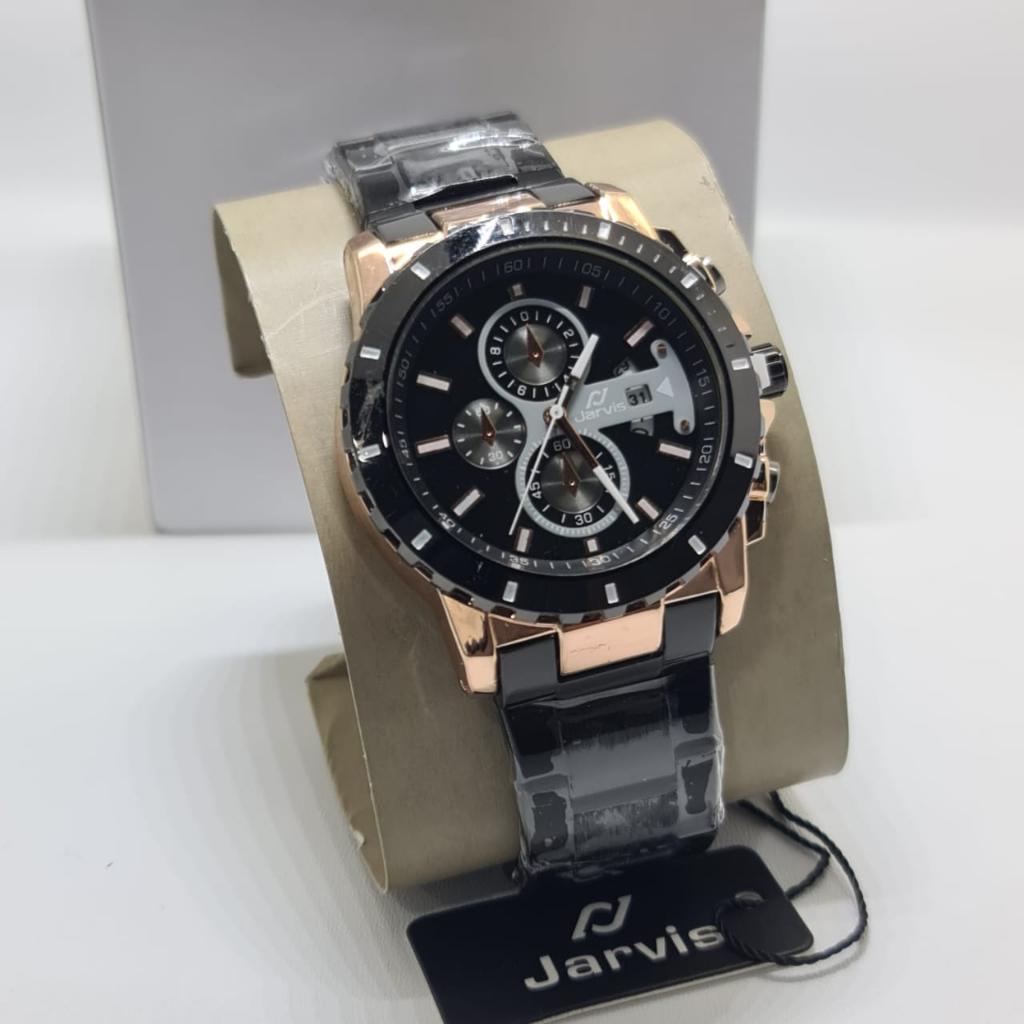 Grosiran Jam Tangan Pria Fashion Jarvis Original Tanggal Aktif Stainless Steel SV 6064 Free Box Dan 