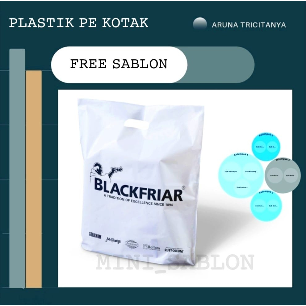 Gratis Sablon Kantong Plastik Tebal PE Kotak Termurah