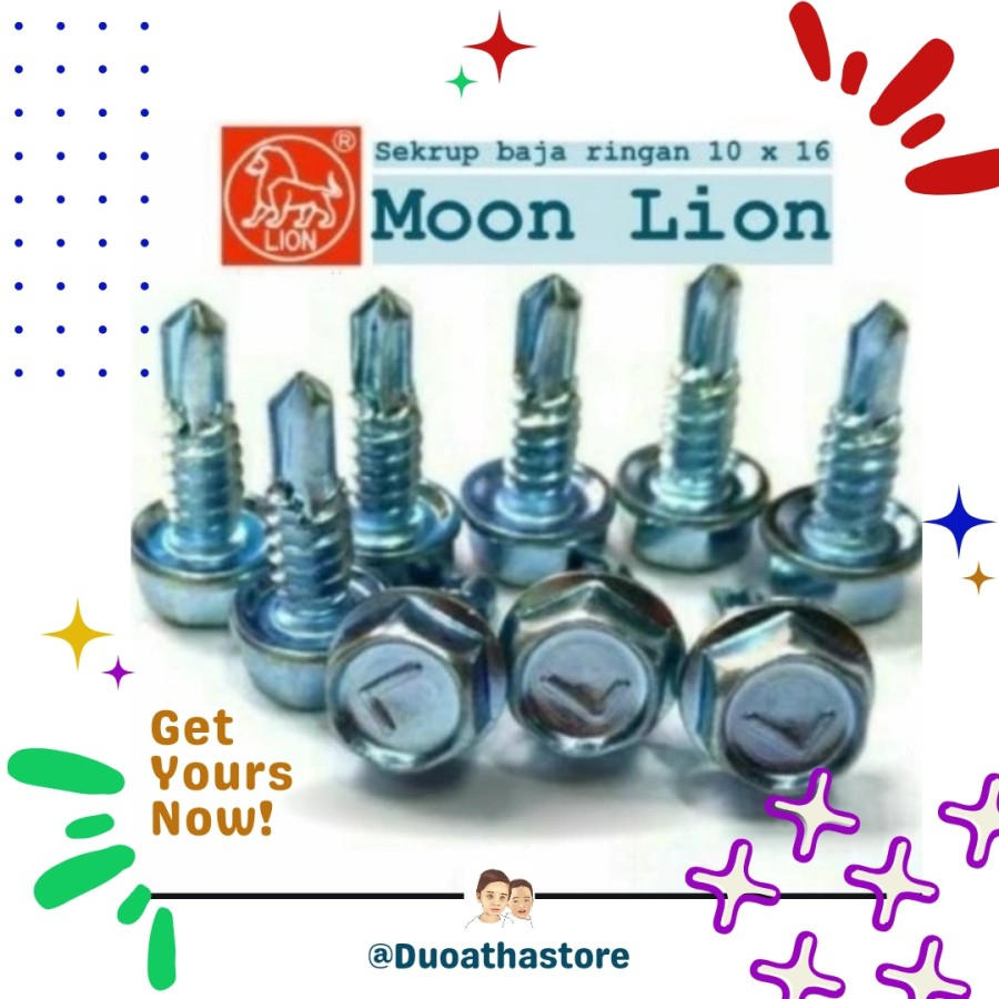 Sekrup Roofing 10x16 baut sekrup Baja Ringan ROOFING MOONLION