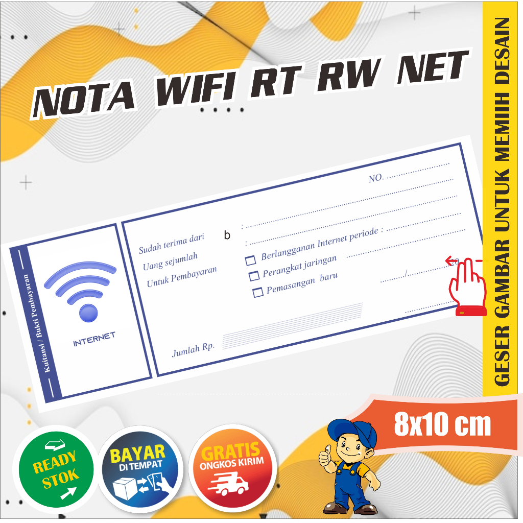 

(5pcs) Nota Voucher Wifi | Nota Pembayaran Wifi | Siap Pakai | Harga Grosir