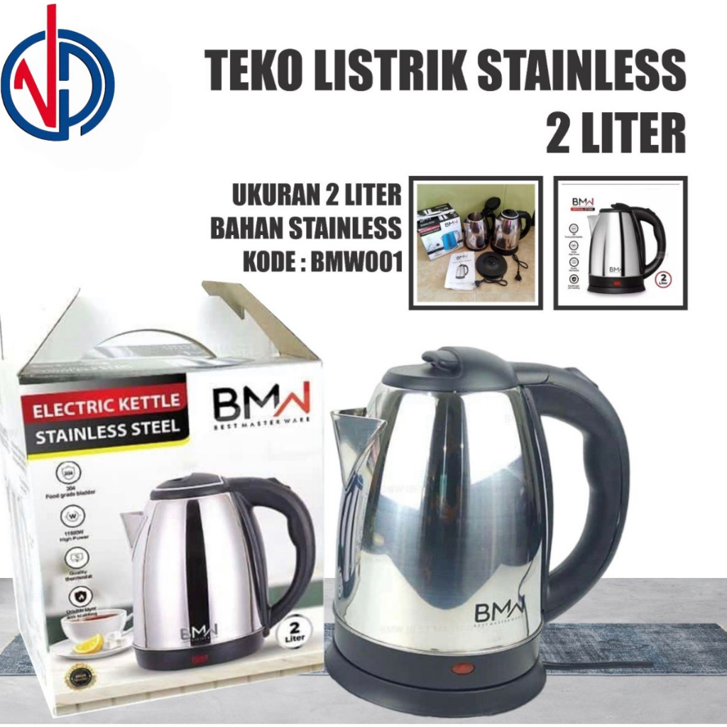 TEKO LISTRIK  2.3L LITER TEKO LISTRIK 2L LITER TERMOS LISTRIK STAINLESS PEMANAS AIR LISTRIK FREE PAC
