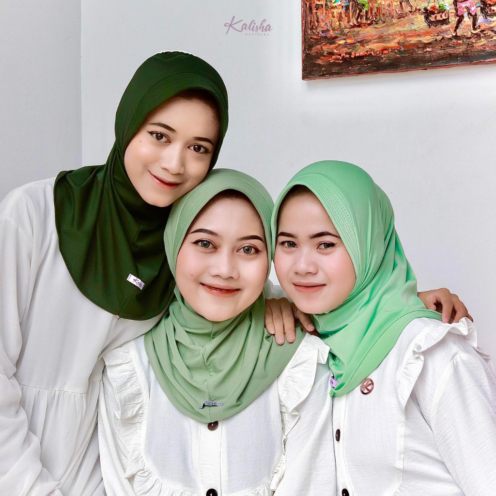 wajib punya kalisha - adiba hijab sport pendek bergo hamidah kerudung sporty jersey premium hijab