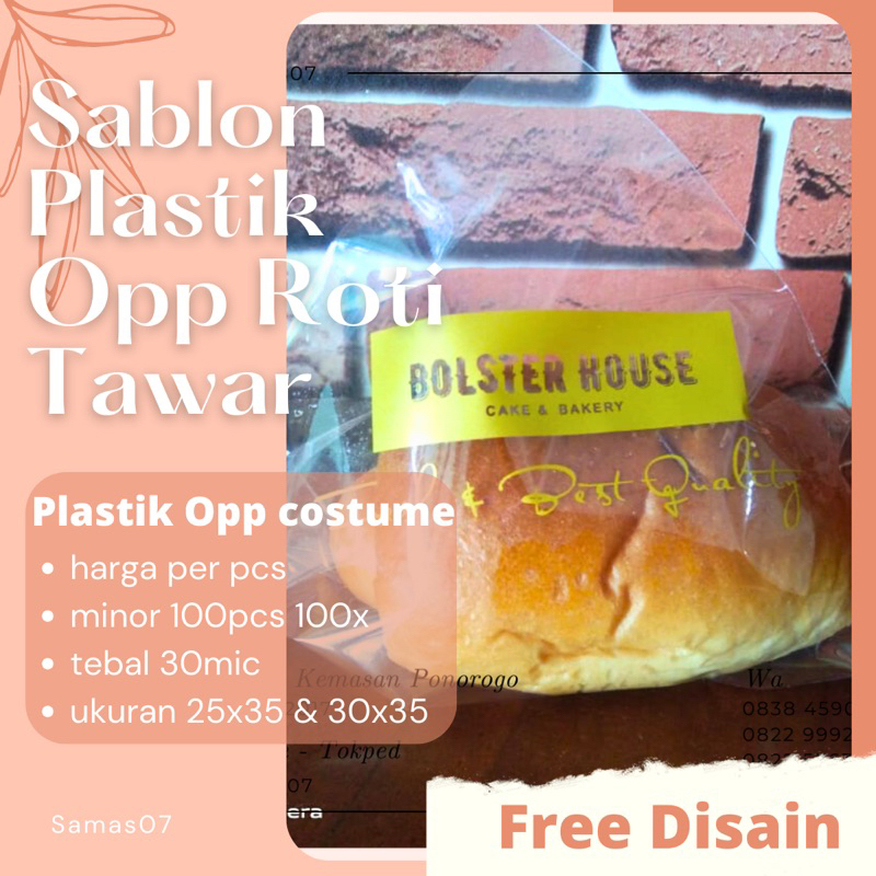 Sablon Plastik Roti Tawar 25x35 & 30x35 sablon per pcs