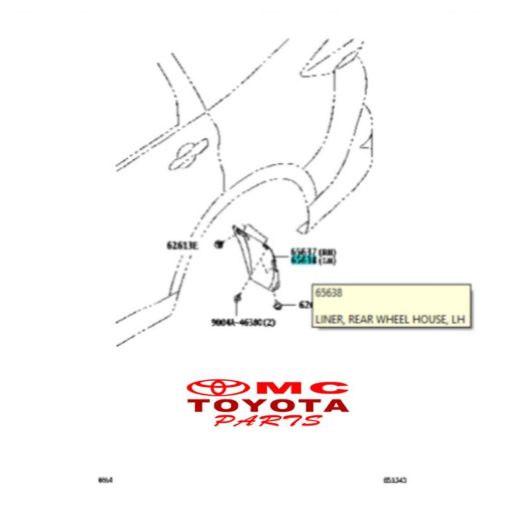 Liner Fender / Spakbor Belakang KIri Rush Terios New 65638-BZ250