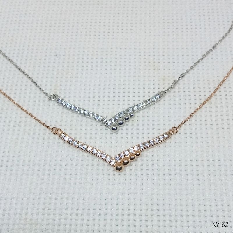 Kalung Aurel Mini Gold & Silver Perak 925 Lapis Mas Putih - KY182