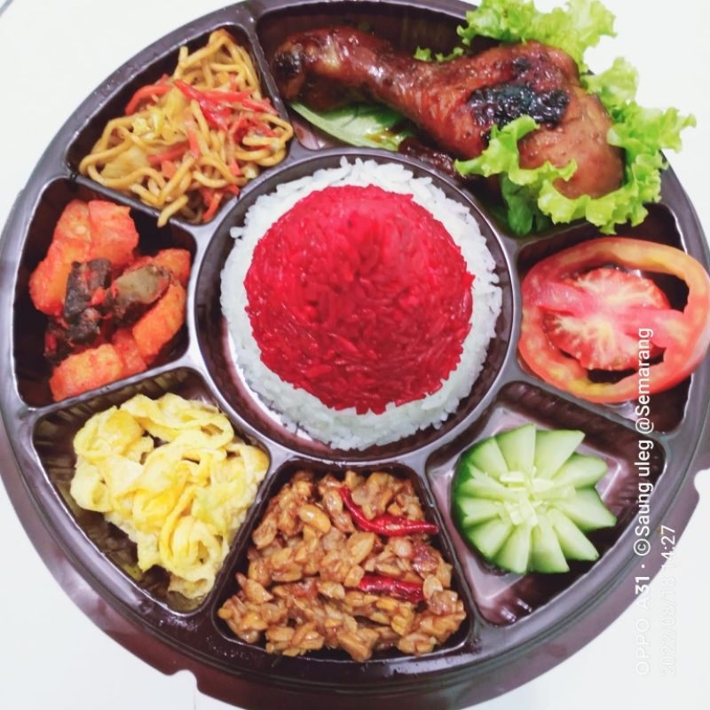 

Tumpeng mini/Tumpeng merah putih/Komplit