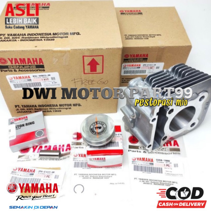 1 SET BLOK SEHER DAN PISTON FREGGO MIO M3 S SOUL GT 125 FINO 125 ORIGINAL