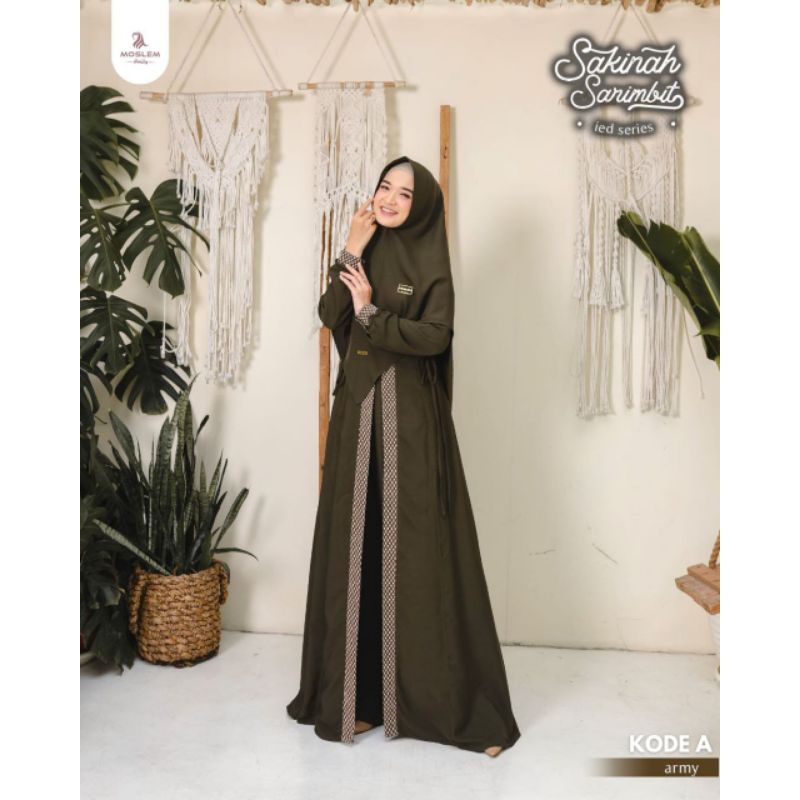 SARIMBIT SAKINAH / MOSLEM DAILY / DRESS MOM KODE A SET KHIMAR