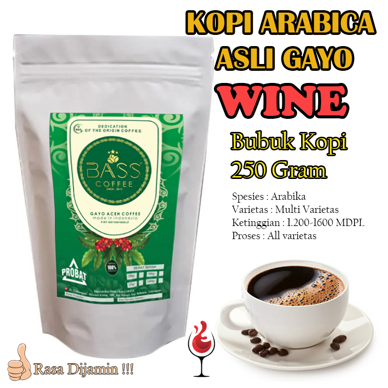 

Kopi Arabica Asli Gayo Wine 250g bubuk