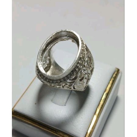 Ring perak motik ukir