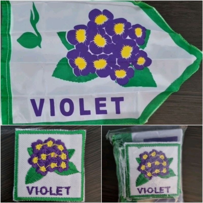 BET REGU VIOLET | Bet Tanda Regu Bunga | Tanda Regu Bordir Gambar Bunga | Badge Pramuka