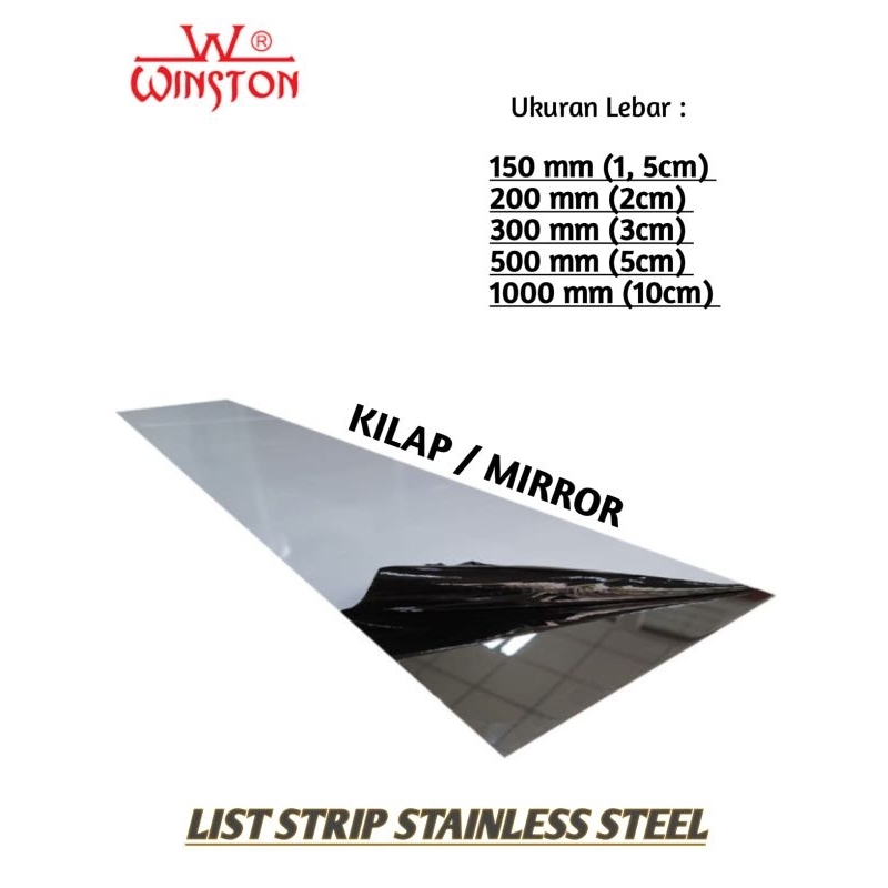 Plat Mirror / Plat Strip Stainless 10 cm