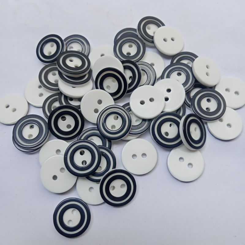 ISI 144pcs KANCING BAJU/ MOTIF OREO/BELANG UKURAN 13mm/15mm