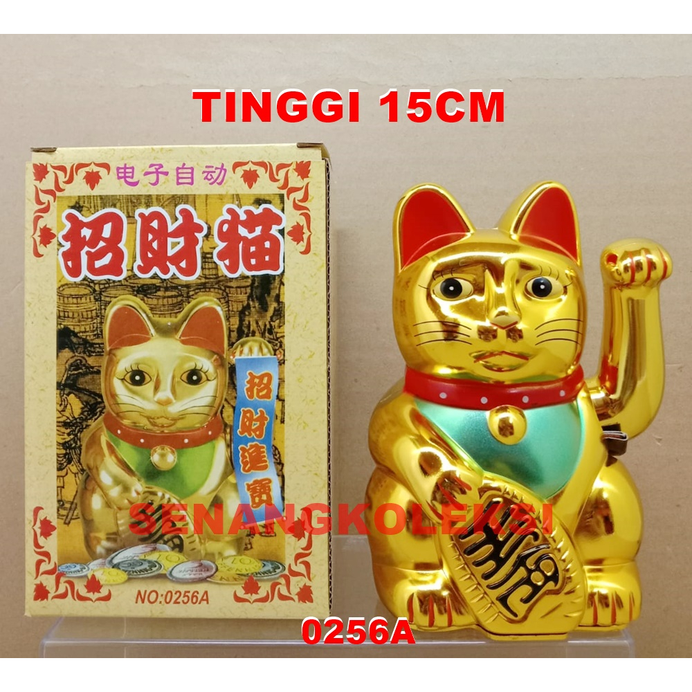 Patung Kucing Hoki Lucky Cat Besar Yuan Bao Qian Uang Emas