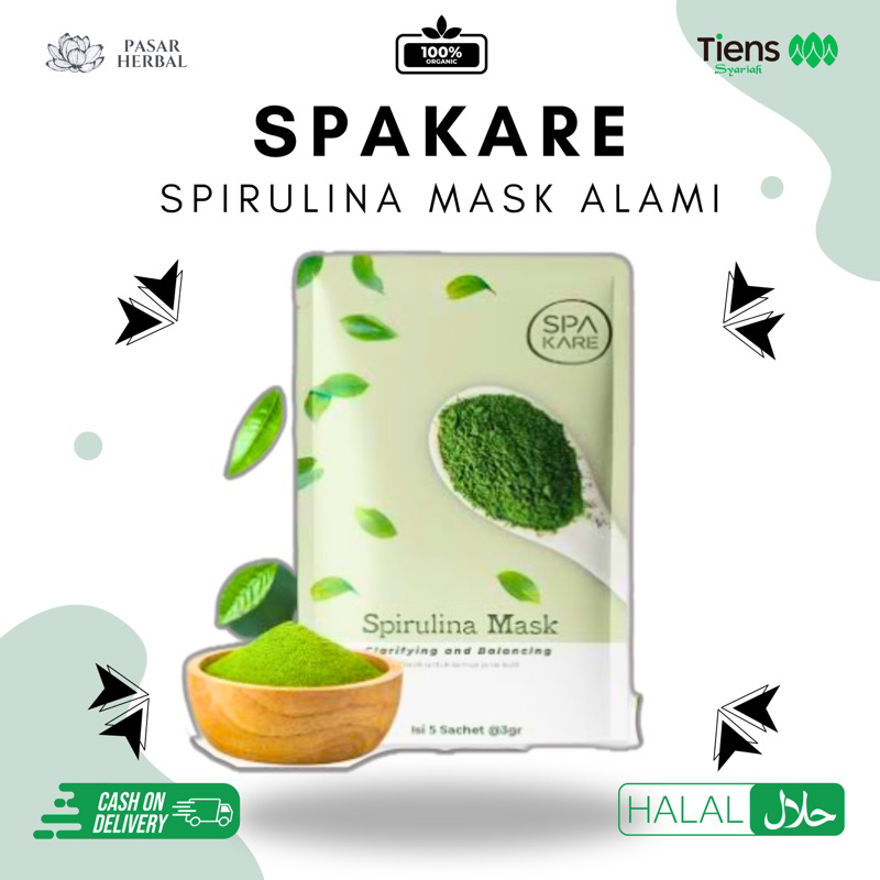 SPAKARE MASKER SPIRULINA MASK| SPAKARE TIENS|SPAKARE ORIGINAL| SPIRULINA MASK| SPIRULINA NEW KEMASAN
