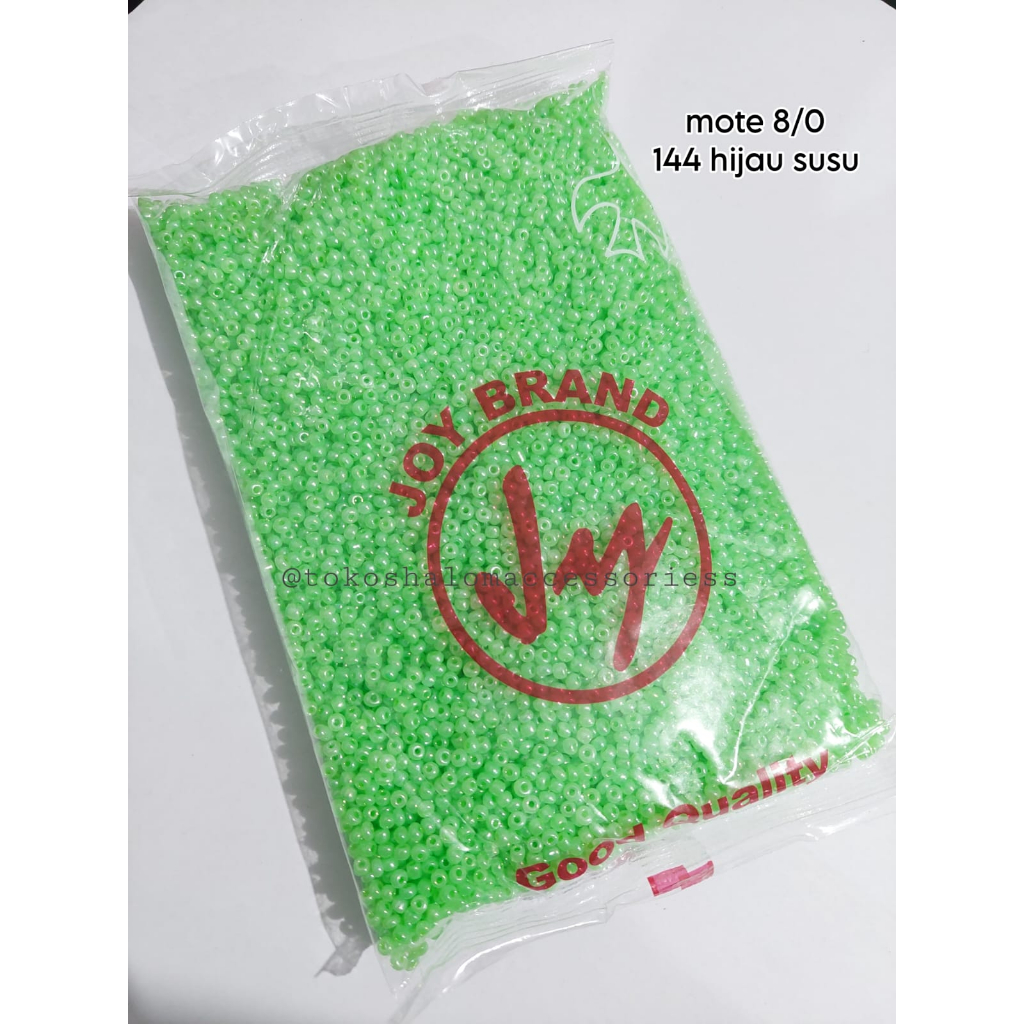 450 GR MOTE PASIR 8/0 144 HIJAU SUSU / MANIK / KERAJINAN TANGAN GELANG DAN KALUNG / MONTE / DIY