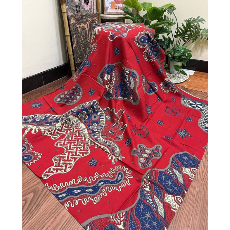 Kain batik katun premium motif peta