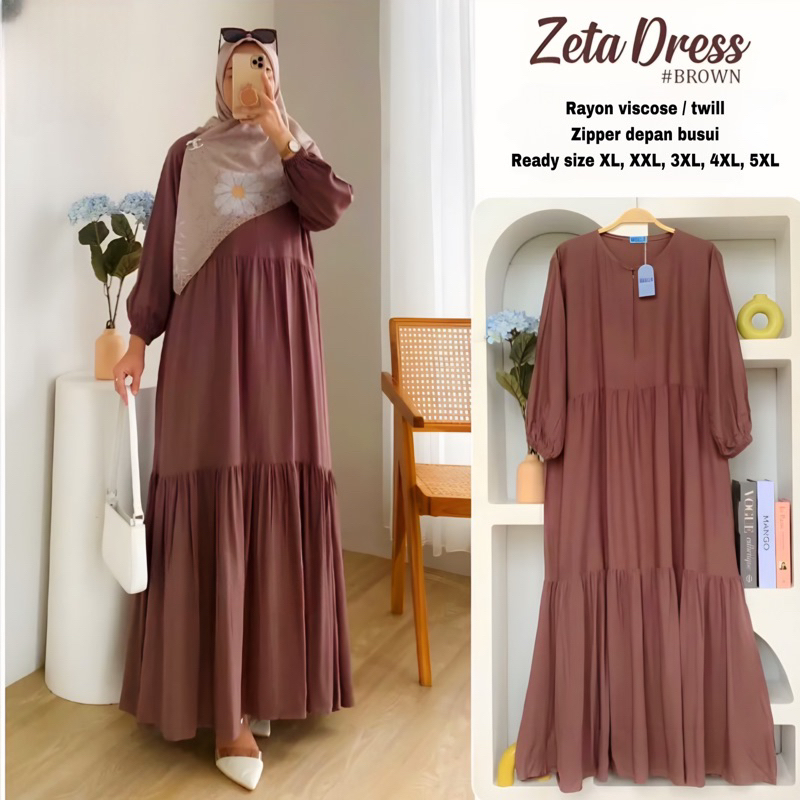 GAMIS POLOS ZETA Black Twill MAXY DRESS RAYON TWILL RAYON VISCOSE SUPER JUMBO LD 110 120 130 140 150 BEST SELLER BIG SIZE XL XXL 3XL 4XL 5XL Busui Ready Stock Termurah-Zeta Milo Twill
