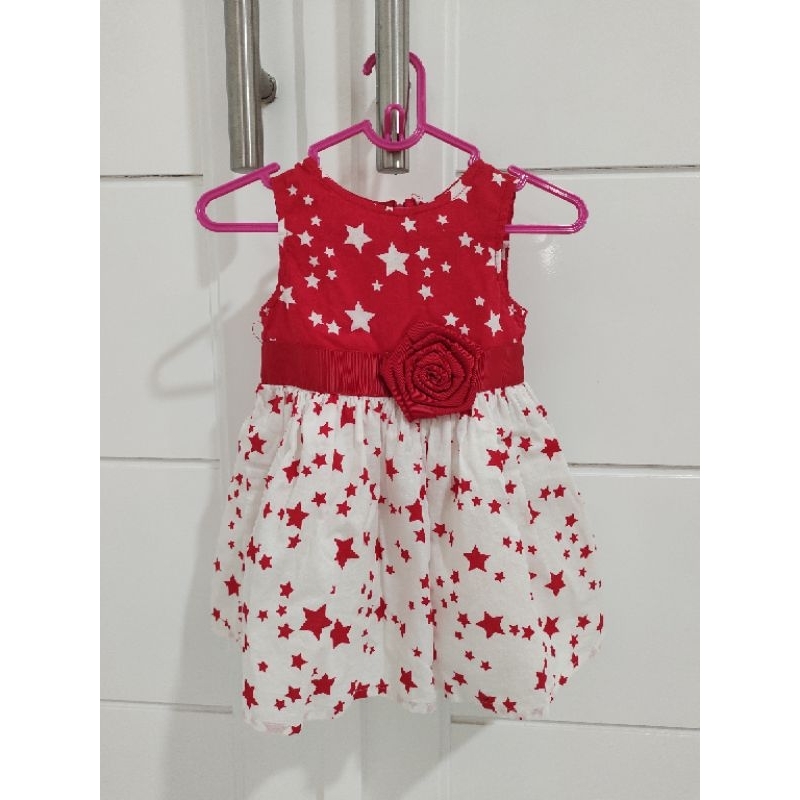BAJU BAYI DRESS MERAH PUTIH