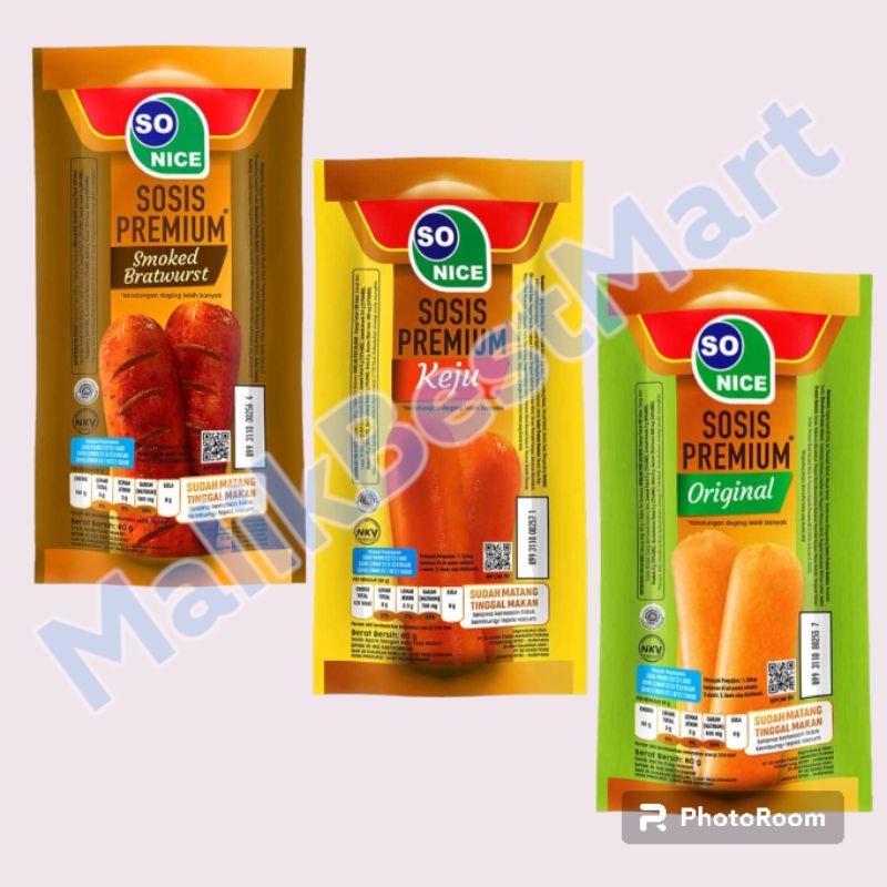 

So Nice Sosis Premium 60 gr 3 Varian Rasa