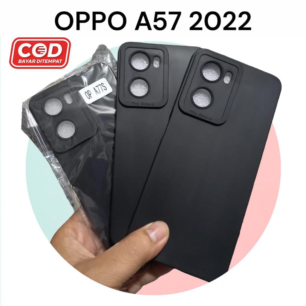 Casing OPPO A57 2022 Real Liquid Square High Quality Premium Soft Case Hitam Polos