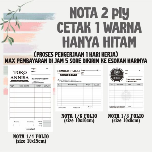 

NOTA 2PLY CETAK 1WARNA