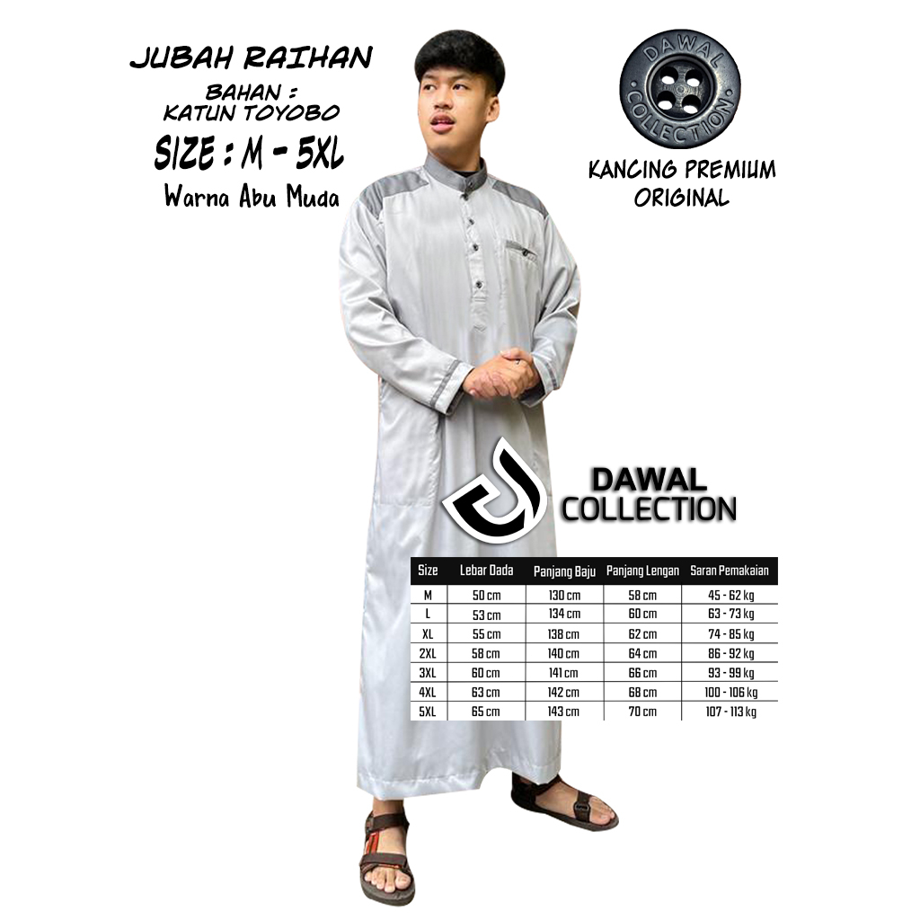 Jubah Raihan Dc Katun Toyobo Gamis Pria Arab Baju Gamis Pria Terbaru 2023 Baju Gamis Cowok Terbaru 2