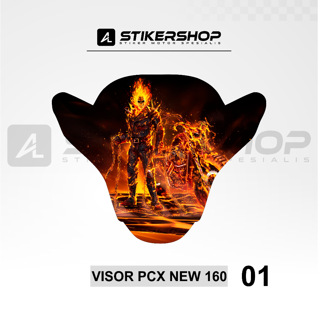 STIKER VISOR PCX NEW 160 GRAFIS VARIASI / STIKER VISOR 01 - 13