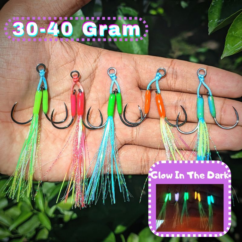 ASSIST HOOK CHINU untuk jig 30-40 gram | resin UV hard fosfor double